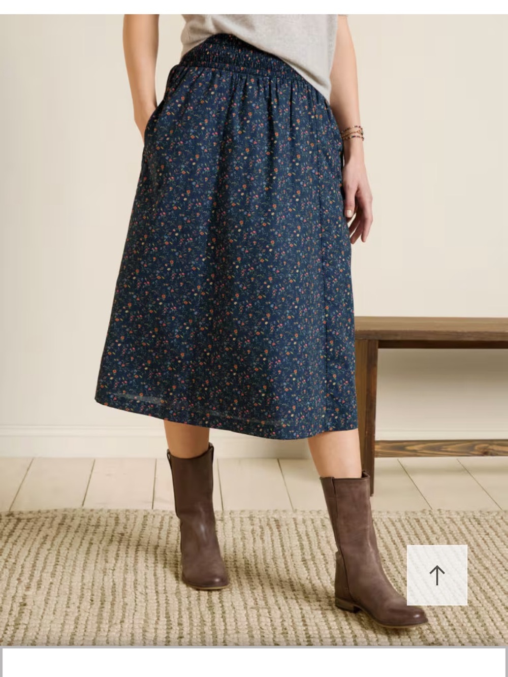 Garnet Hill Organic cotton Navy Blue Pockets Sz M